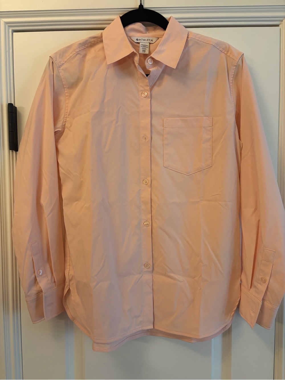 Athleta Light Peach Button-Up Shirt